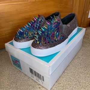 JC play spiked and sparkly scrape slip on shoes